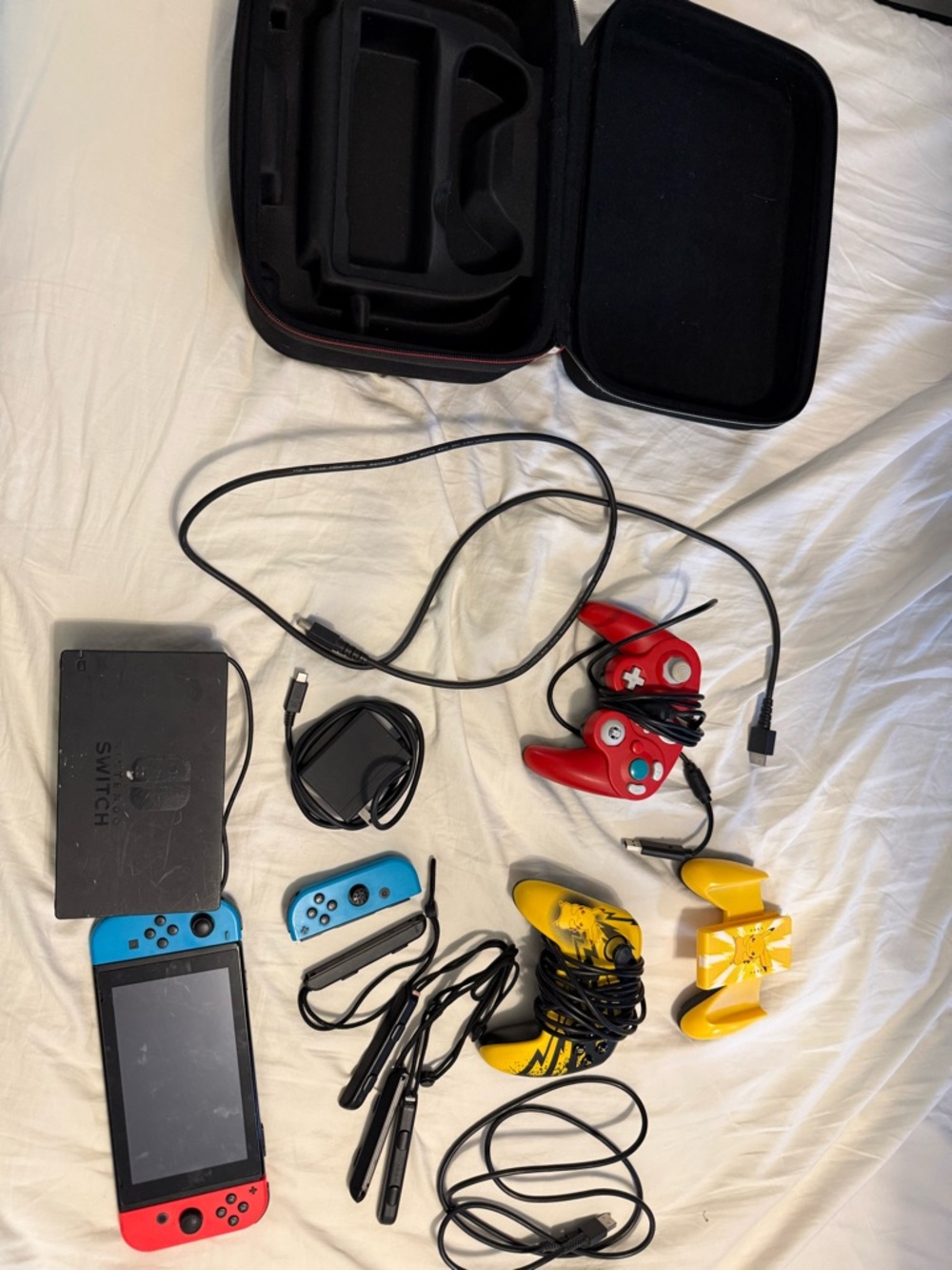 Nintendo Switch Console with Neon Joy-Cons + Accessories - Red/Blue/Yellow